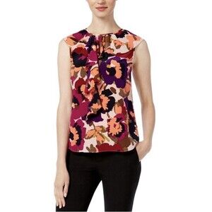 Trina Turk Women's Thorn MacArthur Park Floral Printed Top Size Large